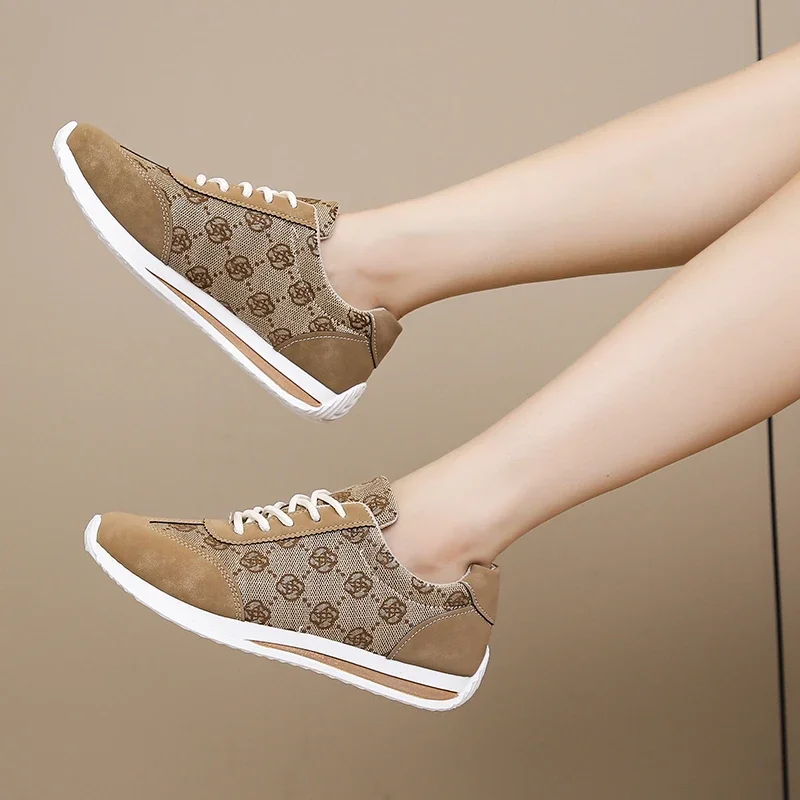 

Pop Autumn Sneakers Women Flat Casual Comfortable Shoes Fashion Versatile Lace Up Walking Women Shoes Zapatos De Mujer Tendencia