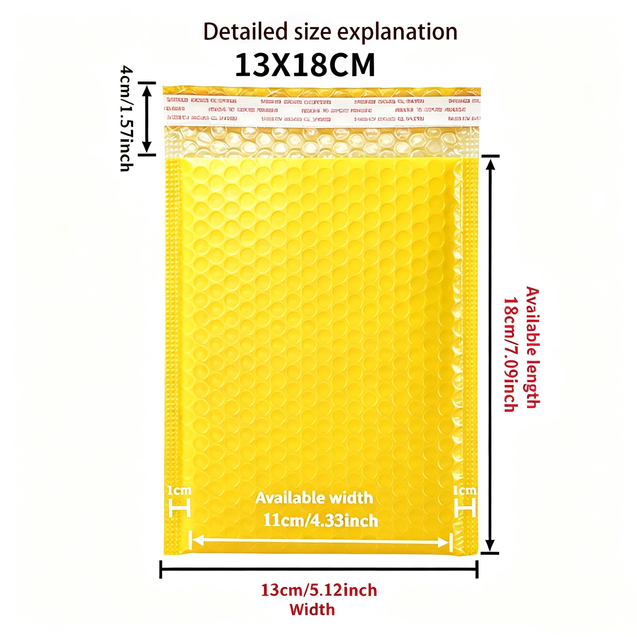 20Pcs Yellow Bubble Envelopes Self‑Seal Anti‑Collision Mailer Bags Waterproof Padded Pouches for Gifts Cosmetics Mail Shipping