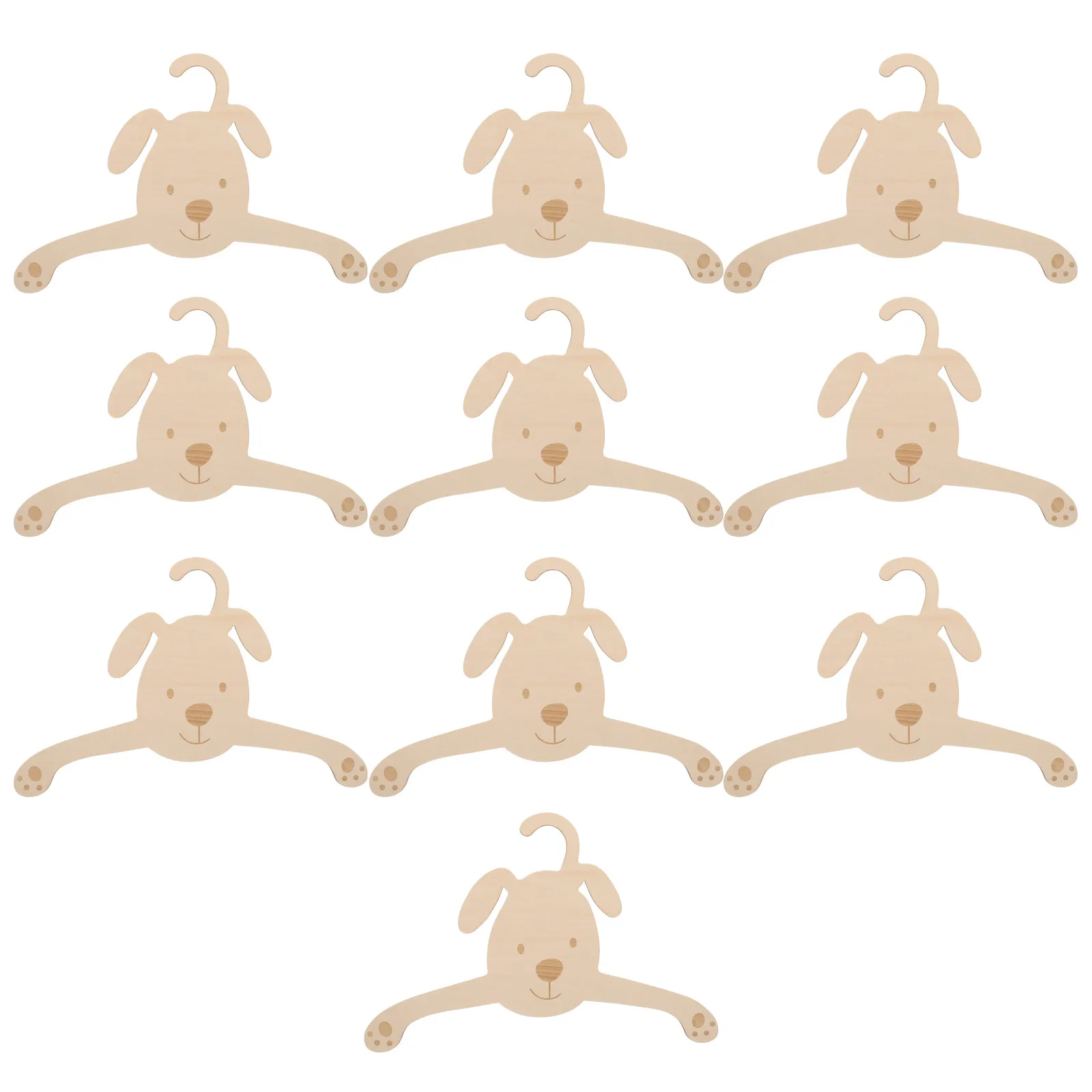 10Pcs Pet Cartoon Clothes Hangers Mini Wooden Animal Hooks for Small Dog Cat Clothing Storage Rack Bedroom Balcony