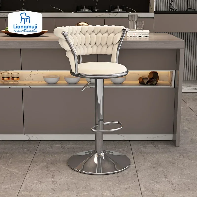 

Household Lifting Living Room Dining Chair Bar Chair Front Desk Cashier Lifting High Stool Backrest High Chair Cafe High Stools