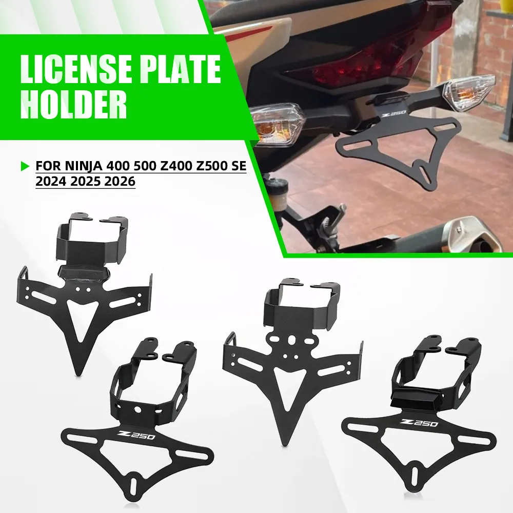For Kawasaki Ninja 400 500 Z400 Z500 SE 2024 2025 2026 License Number Plate Holder Fender Eliminator Registration Bracket Plate