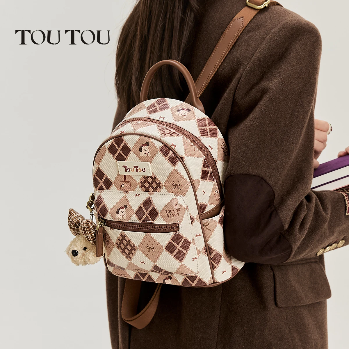 

TOUTOU Women's Backpack 2025 Summer New Cute Designer Handbag Lightweight Waterproof Large Capacity Backpack for Travel Commute