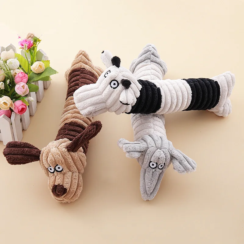 Pet Chew Quietschspielzeug für Hunde und Katzen – interaktives Plüsch-Trainingsspielzeug, Zahnreinigungs-Molarenspielzeug, sicheres weiches Kauspielzeug für