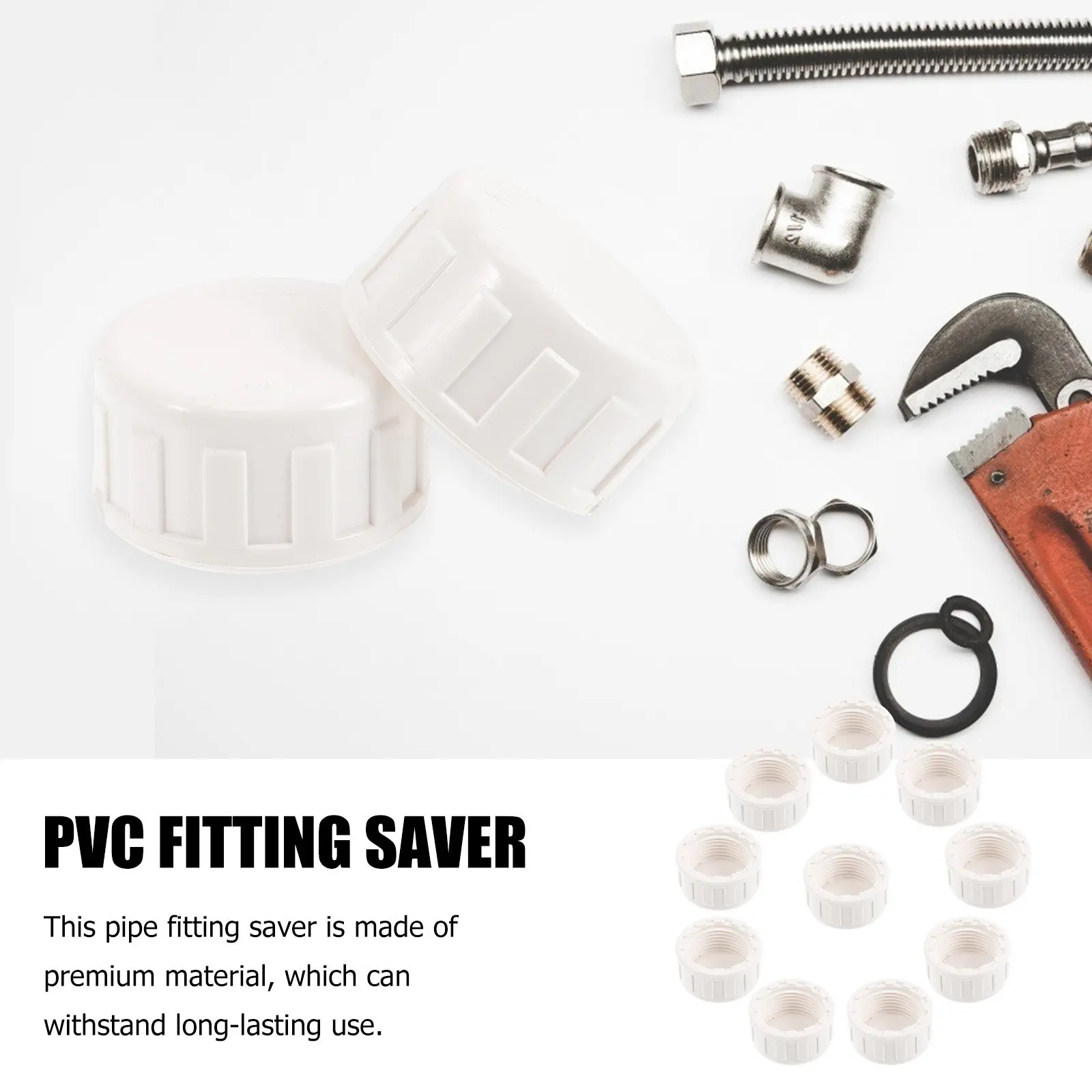 10Pcs PVC Fitting Saver Sprinkler End Caps Female Threaded 2.5cm PVC Plugs Durable for Irrigation Outdoor Water Line Cold Water