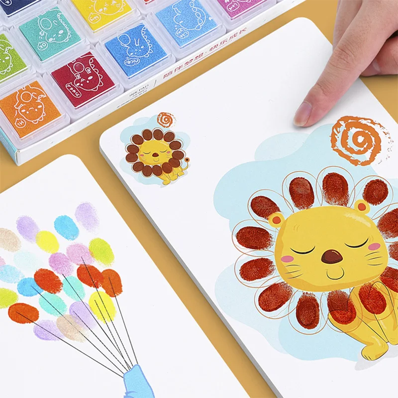 子供のための指で描くおもちゃ,落書き,落書き,モンテッソーリ教育ゲーム,DIYギフト,16個,32個