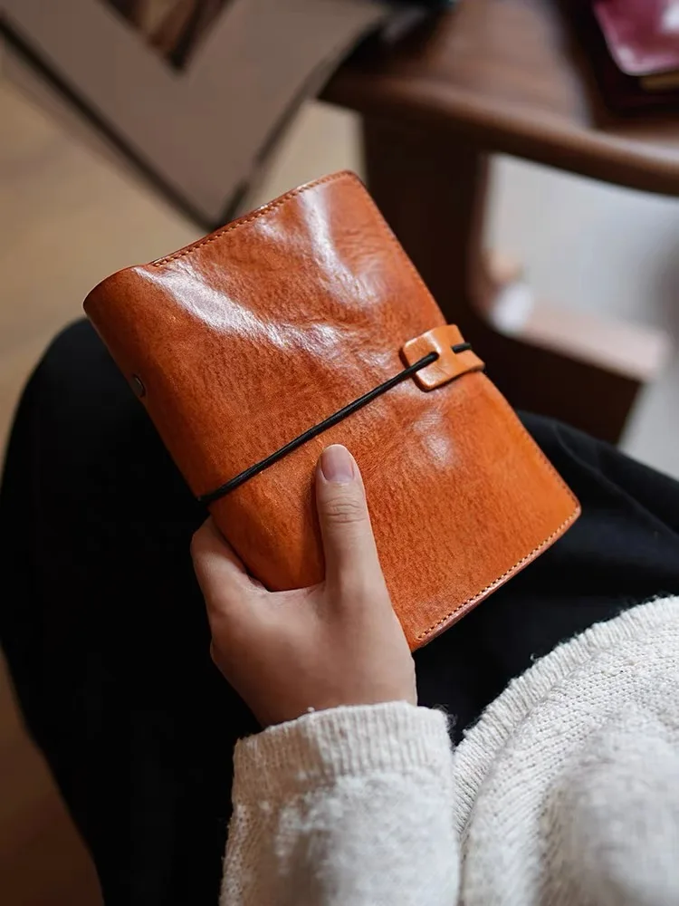 a6 binder Rings Planner cow Genuine  Leather A6 Notebook Agenda Organizer Diary card holder Sketchbook