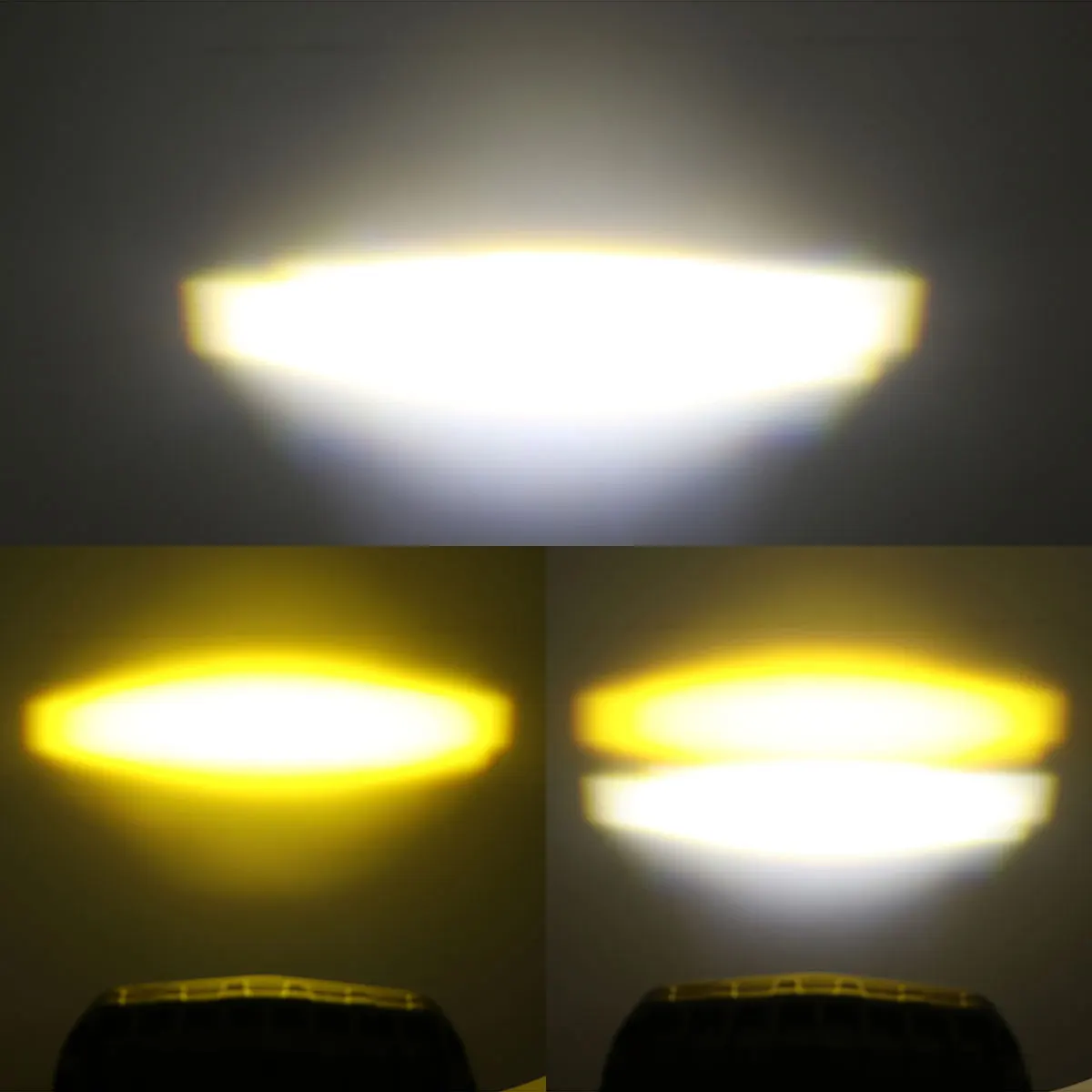 Lens Motorcycle LED Spotlight Dual Color Hi/Low Beam Driving Light SUV UTV Car Motorbike Fog Lamps 2/3 Lens Led Headlight