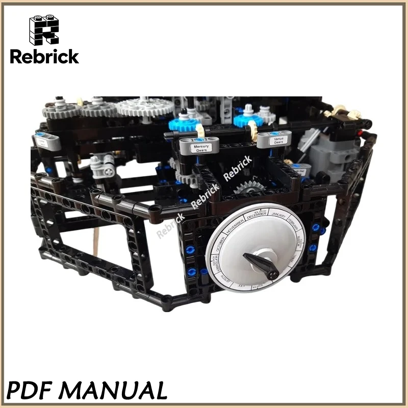 

Exquisite MOC Construction Bricks Set, A Functional Solar System Orrery with Rotating Planets for Science Fans