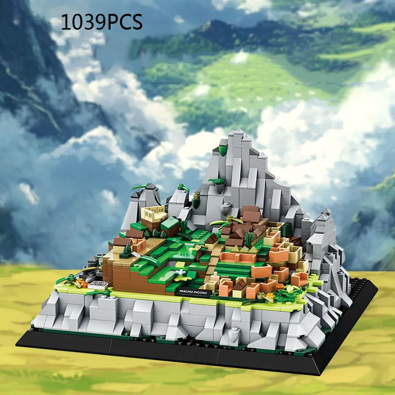 창의적인 세계적으로 유명한 역사적 건축물 블록 페루 쿠스코 마추픽추 블록 조립 장난감 선물용