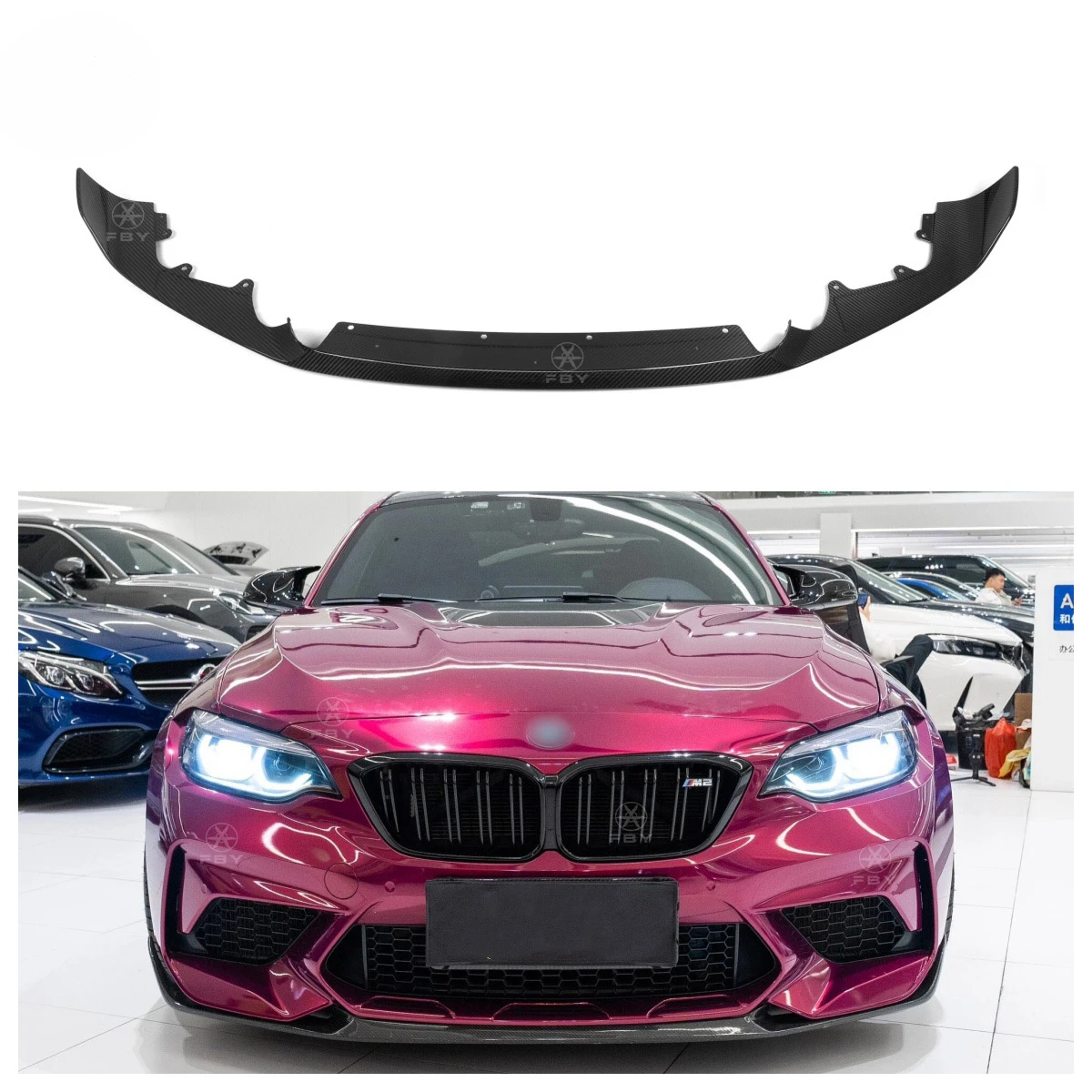 High Quality MP Style Carbon Fiber Front Bumper Lip For  F87 M2 M2C 2015-2018 Carbon Fiber Front Lip