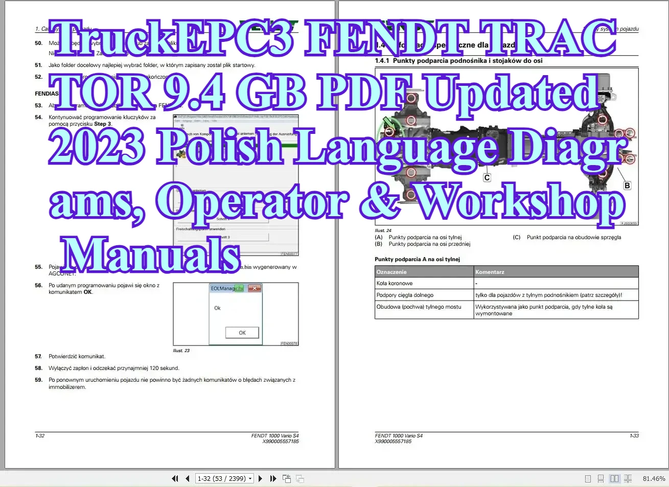 

ТРАКТОР FENDT TruckEPC3 9,4 ГБ Обновленный в формате PDF 2023. Проблемные диаграммы, руководства по эксплуатации и мастерской.
