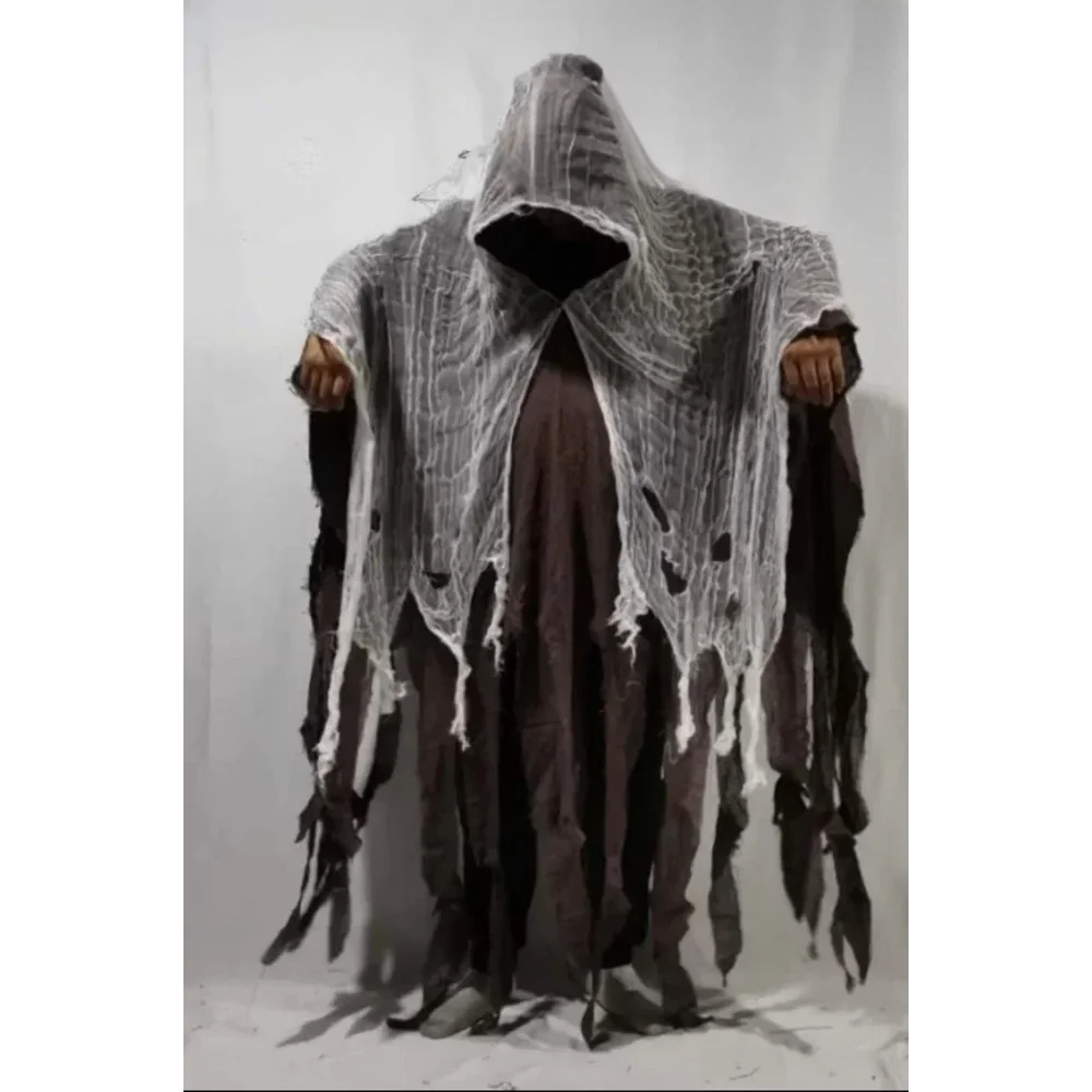 عباءة الهالوين عباءة ساحرة هيكل عظمي ملابس نص غرفة سرية فستان زي الدعائم #4