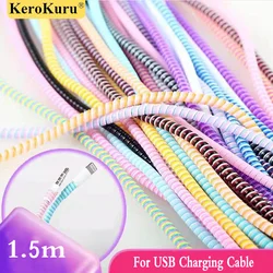 1.5m ładowarka kabel Protector dla iPhone słuchawki przewód ochrony kabel Winder organizator do ładowania USB przewód danych liny Protecto