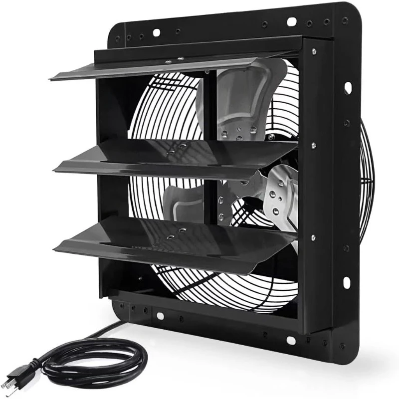 24 Inch Exhaust Shutter Fan, with Variable Speed Controller, 1.2A 4,250 CFM Wall Mounted Vent Fans for Greenhouse, Garage