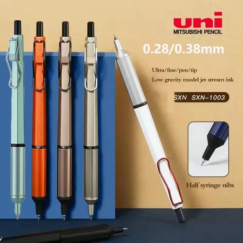 Uni Jetstream-bolígrafos de negocios, punta súper fina de 0,28/0,38mm, bolígrafo de aceite sin tinta de secado rápido, varilla antideslizante, accesorios para escribir