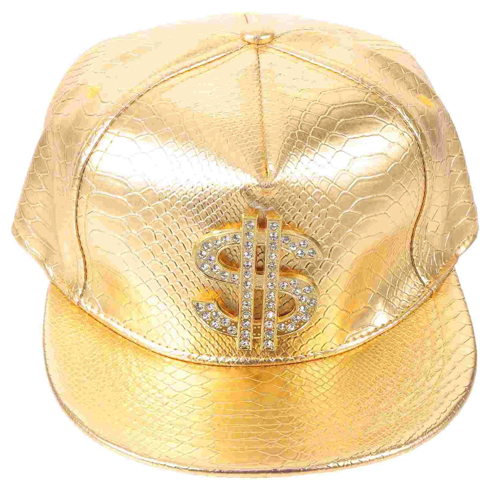 Baseball Crocodile Pattern Hat Gold Dollar Sign Hip-hop Flat Brim Sun Hip Hop Cap Miss Punk Baseball Hip Hop Cap For Women Pu