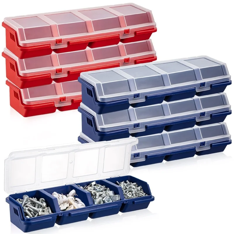 Plastic Tools Storage Box Bevel Connection with Cover Parts Screw Hardware Toolbox Jewelry Storage Case Components Sorting Tool