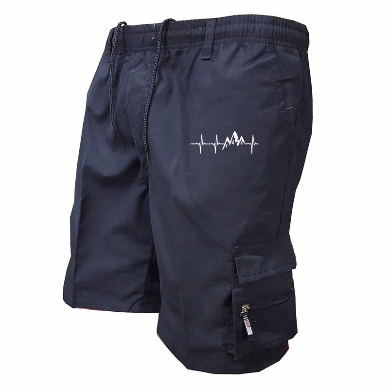 Fotografia 6: Calças de Trabalho Masculinas de Seda Pura para o Verão - Feitas de algodão de alta qualidade, com estampas e vários bolsos.