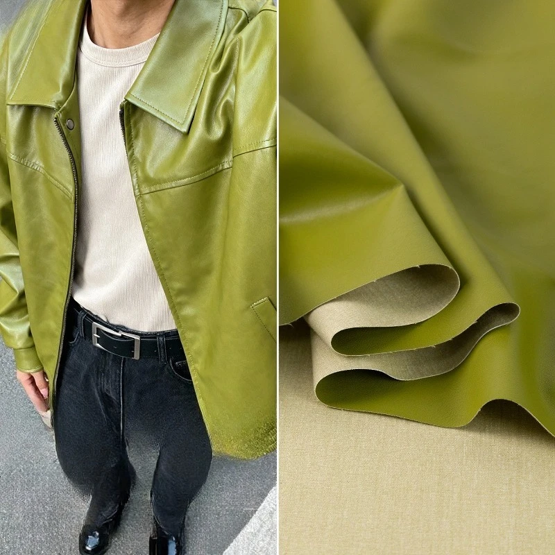 

Matte Lychee Patterned PU Synthetic Leather Fabric for Wear Resistant Jacket Outerwear Diy Sewing Cloth Material By The Meter