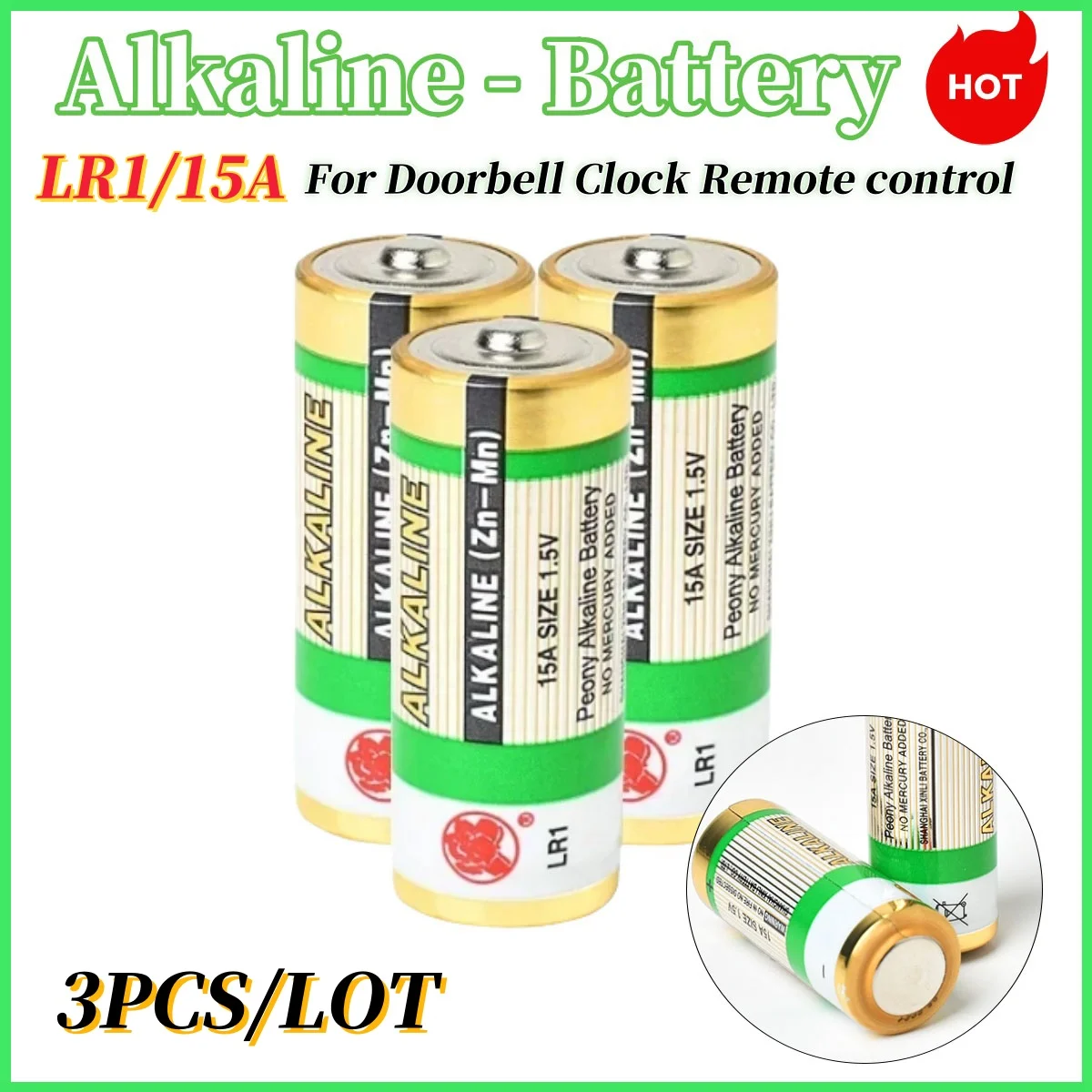 

3pcs 1.5V LR1 15A AM5 E90 AM5 MN9100 N Size Alkaline Battery For MP3 Walkman Toy Doorbell Bluetooth Speaker Dry Primary Batteria