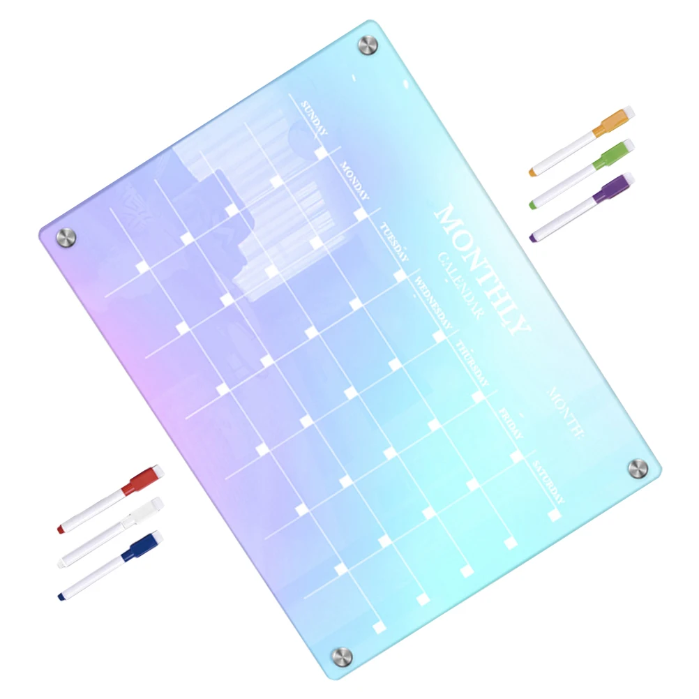 

1 set Dry Erase Board Stylus Magnetic Planner Acrylic Note Calendar Fridge Decor Office Supplies Colored Monthly Schedule Marker