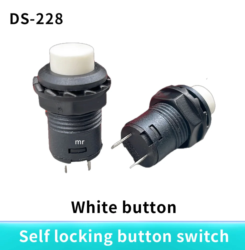 1Pcs Self locking button DS-228 DS228 12mm  Lock Latching OFF- ON Push Button Switch maintained pushbutton switches