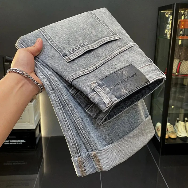 

Новые винтажные серые мужские джинсы 2026 года, свободный прямой крой, повседневный стиль весна-лето, универсальные, высококачественная корейская уличная мода