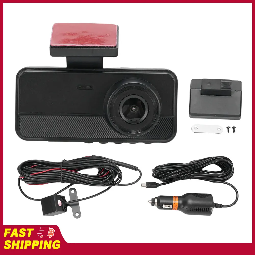 

Car Camera Recorder 3 Channel Dash Cam 1080P Dash Camera Wifi Triple Car Camera with 32GB Card 2 Inch LCD Display 150mAh Battery