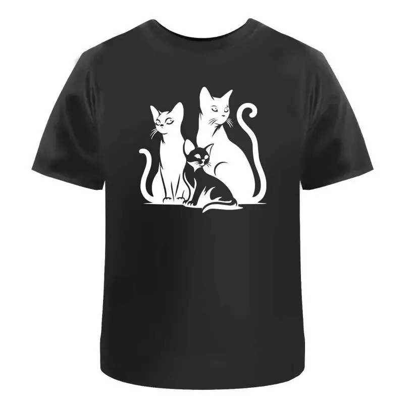 

Хлопковая футболка «Два кошек и котят» Ta045573