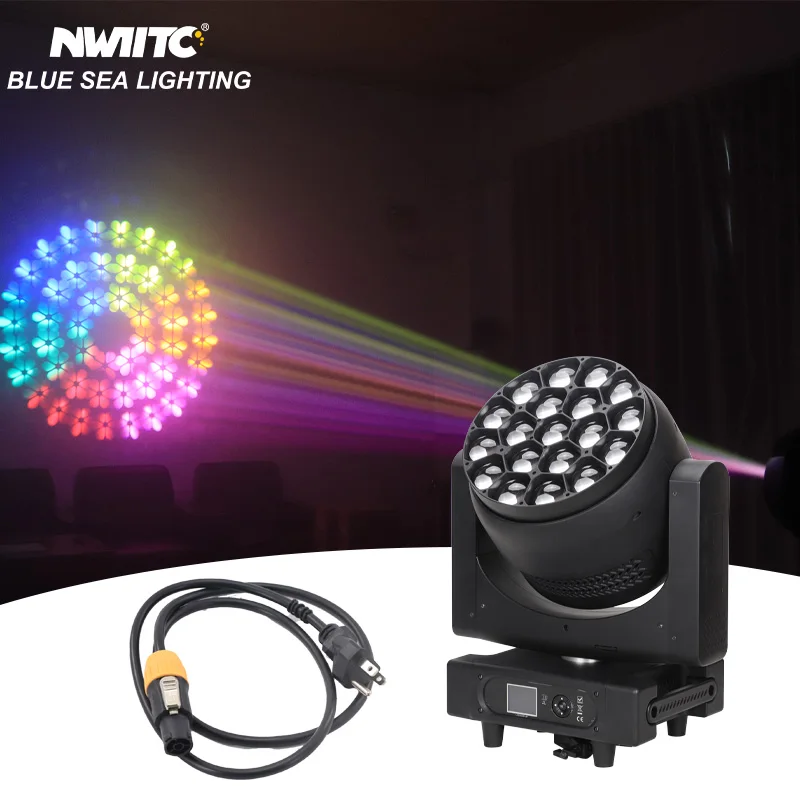 

BEE EYE 19x40w Rotating Pixel Zoom LED Wash Moving Head Stage Light White Warm Beam Spotlights Aluminum Lamp Body Big Events