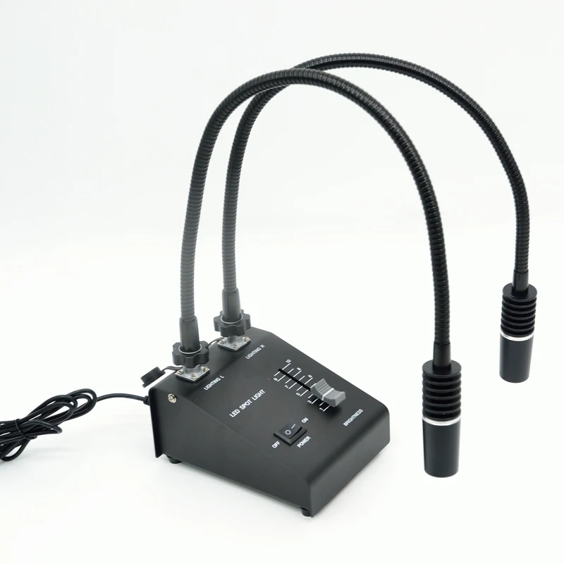 FYSCOPE 6 Wat 6500K Podwójna Lampa Oświetlająca z Giętką Szyjką, Mocne Mikroskopowe Światło LED, Adapter 110V-240V