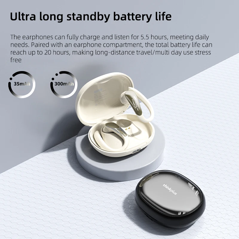 لينوفو LK40 سماعة لاسلكية تعمل بالبلوتوث 5.4 سماعات Hifi صوت سماعة ألعاب رياضية مقاومة للماء خطاف أذن HD دعوة مع سماعات ميكروفون