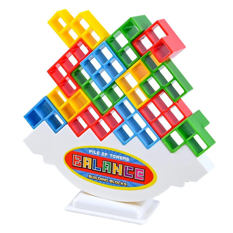 Hengji كتل خشبية للأطفال التعليم المبكر التراص لعبة مكعبات الروسية لعبة الطاولة لعبة تخفيف التوتر لغز الجمعية Prog