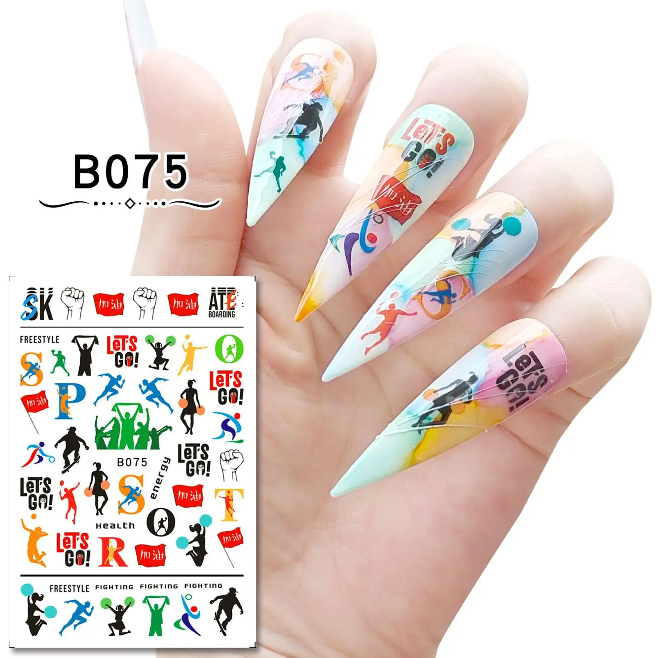 1 PCS Sports Style Nail Art Decorations Stickers Rugby Basketball Football Soccer GameDecals Slider Wraps Manicure Decor Supply