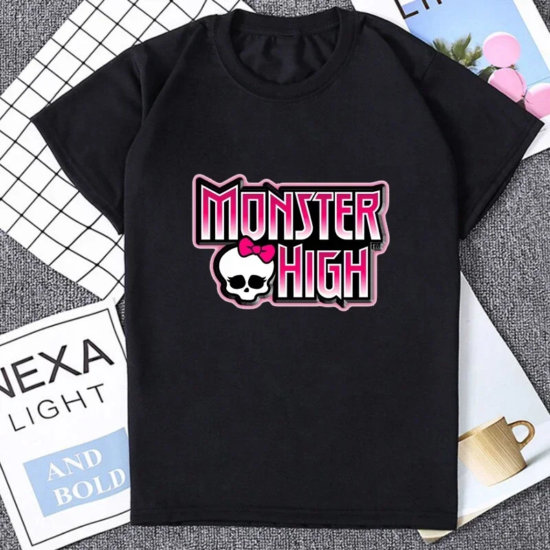 Frankie Munstar High Novelty Skull Design T-Shirts Casual Fashion Loose Streetwear Funny Cartoon T Shirt Distinctive Women Tees