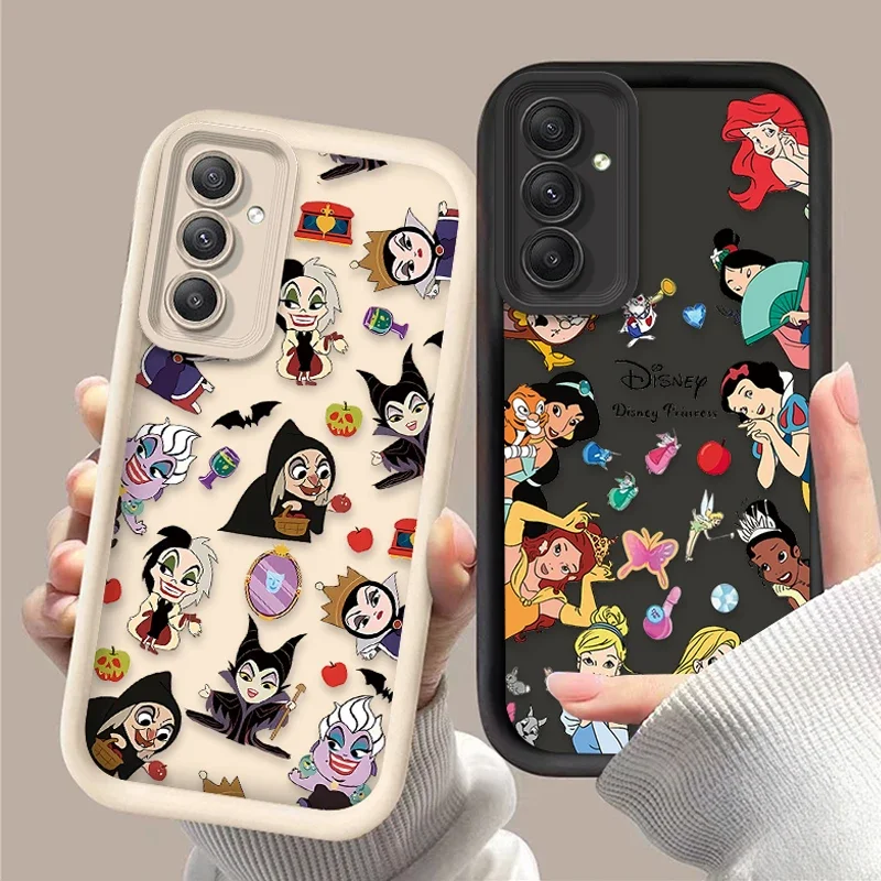 Disney Soft Silicone Case for Samsung Galaxy S25 S24 S23 Ultra S22 S21 Plus FE 5G A54 A34 A14 A73 A53 A33 5G Princess Queens