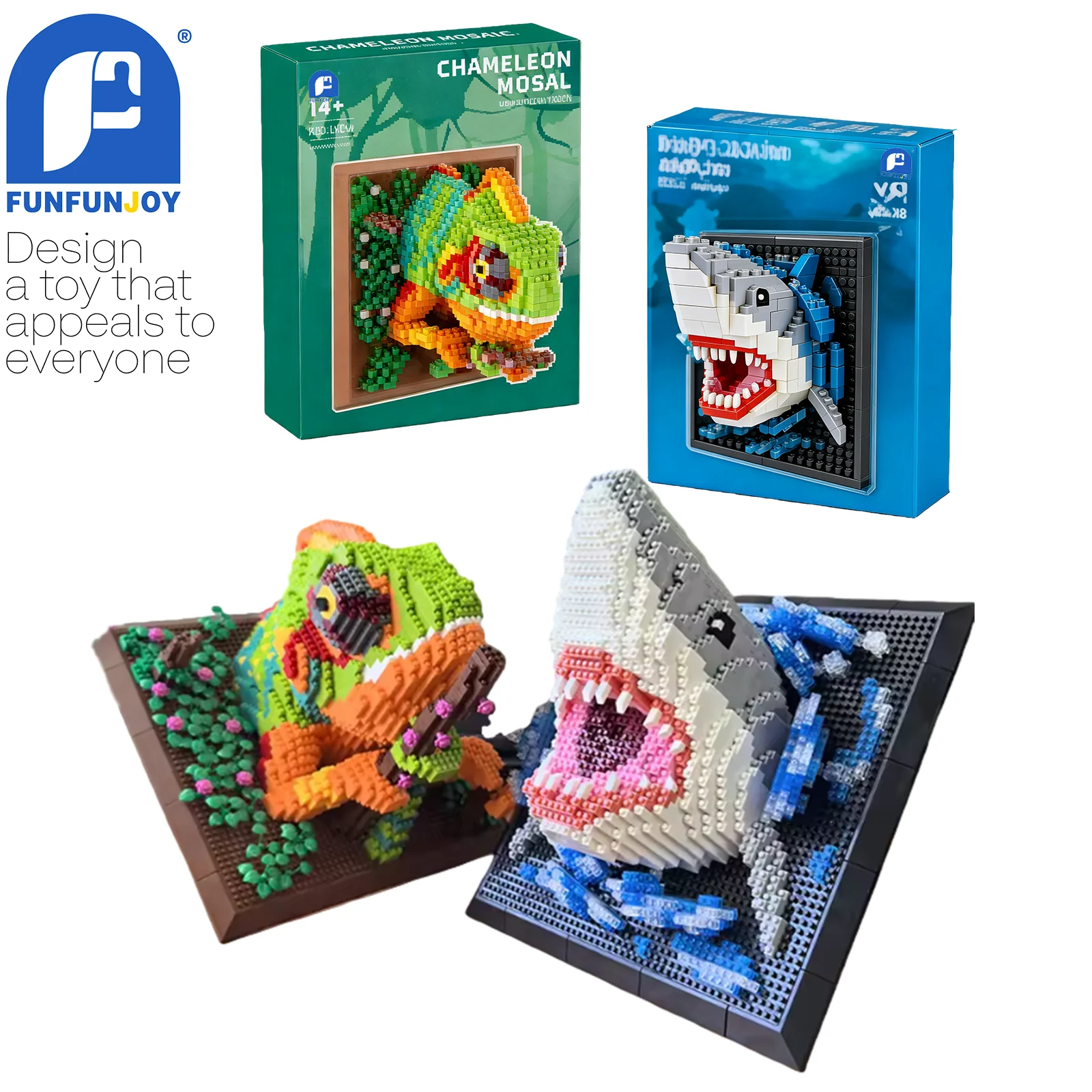 

Креативный 3D-конструктор из микрочастиц: Модель Акулы-Хамелеона, Сборная Игрушка DIY для Взрослых и Детей