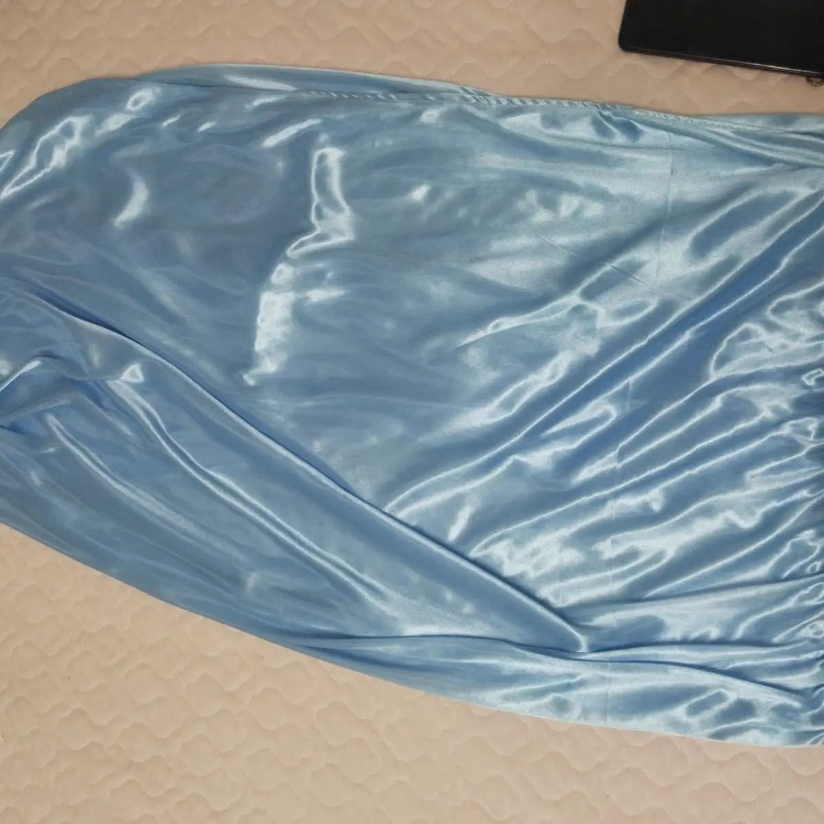 

Random Color Glossy Satin Loose Maxi Dress Ice Silk Wrap Plus Size Sexy Long Sleeping Bag