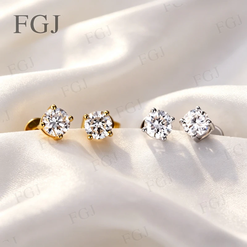 

Lab Grown Diamond Earrings 0.2-0.4CT D Color With Certificate 925 Sterling Silver Studs Anniversary Gift Fine Jewelry for Women