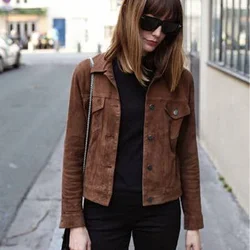 Women's suede single breasted suit jacket elegant and fashionable 2023 women's suit jacket women's clothing jacket