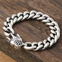 QN Men's Bracelet Six-character Mantra Cherry Blossom Vajra Domineering Personality Trendy Men's Retro Lucky Jewelry Bracelets