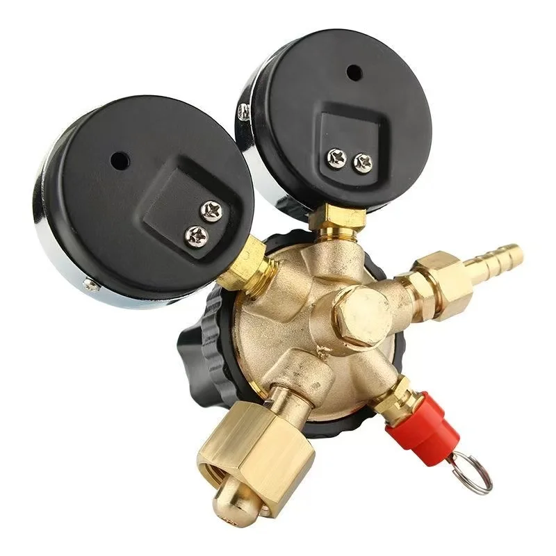 Dual-Output CO2 Regulator - Beer Dispenser & Soda Machine Gauge, Wire-Free Draft Beer Pressure Reducer