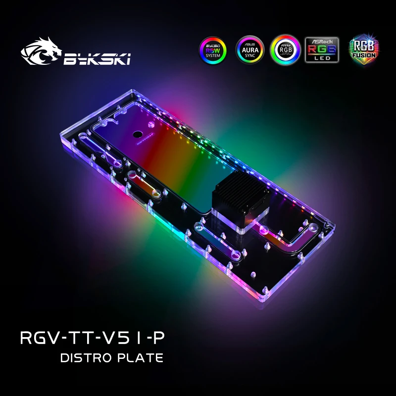 Imagem -06 - Bykski Placa Distro de Refrigeração de Água para tt Vista 51 Case Rgb Acrílico Waterway Board Reservatório Rgv-tt-v51-p