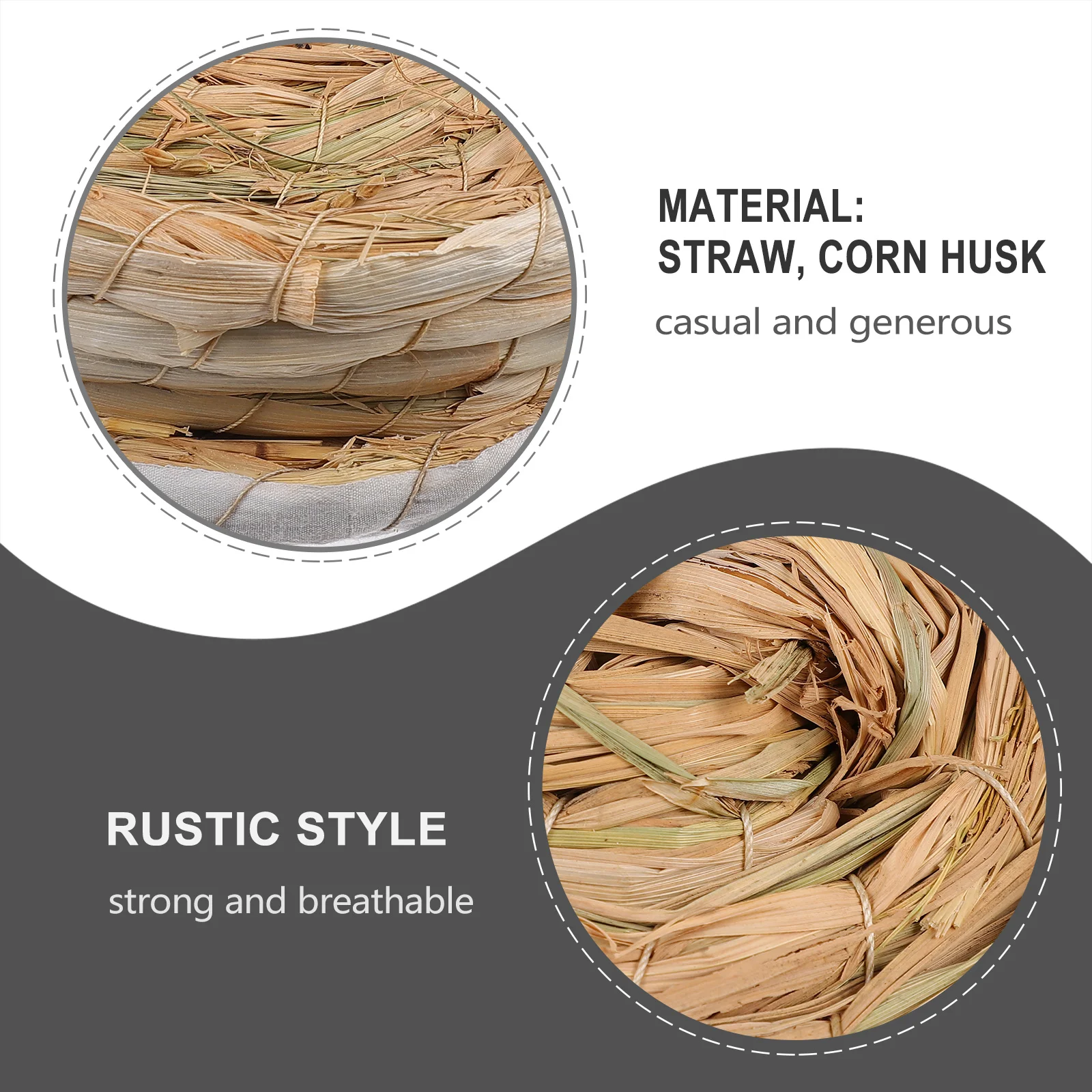 2 PCS Handmade Bird Nest Birds Nests for Crafts Hand-woven Bird's Durable Pigeon Chocolate Handwoven