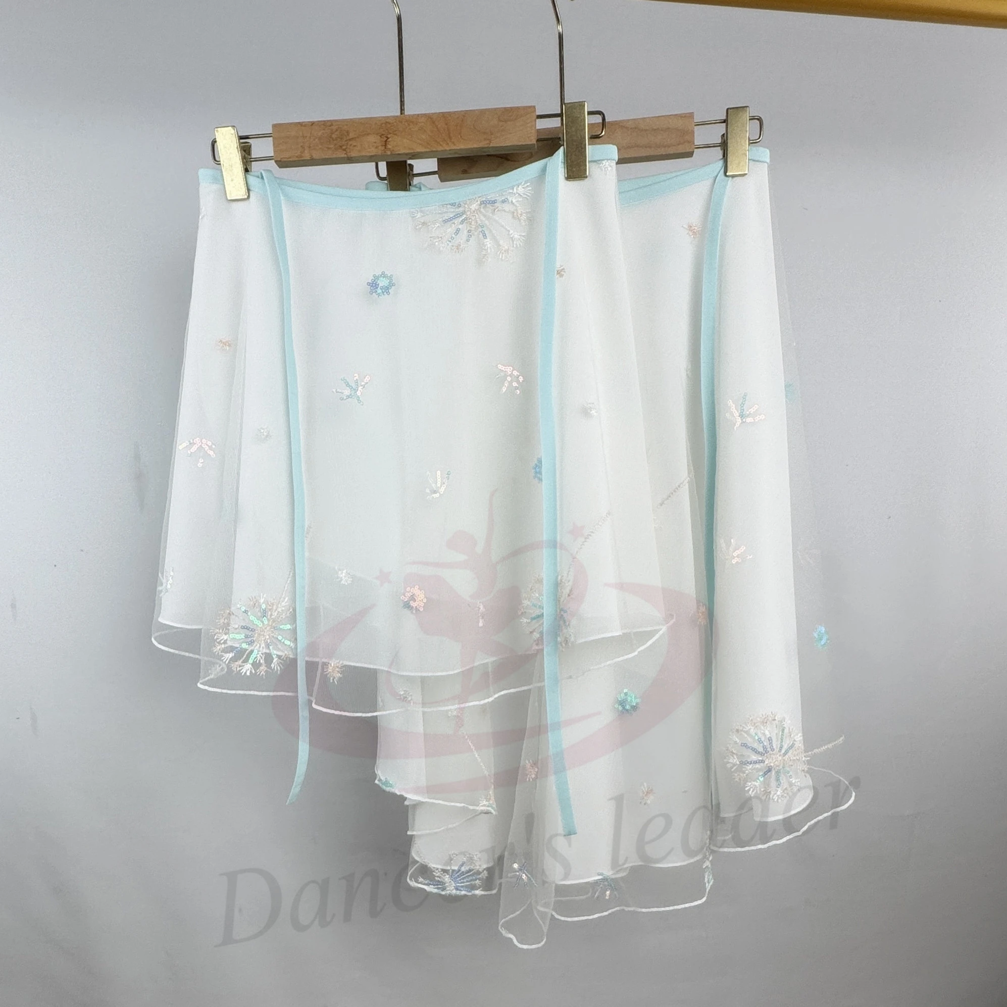 Dames balletrok dubbellaags paardenbloem geborduurd kant dansrok volwassen jumpsuit meisje oefenen ballet minirok