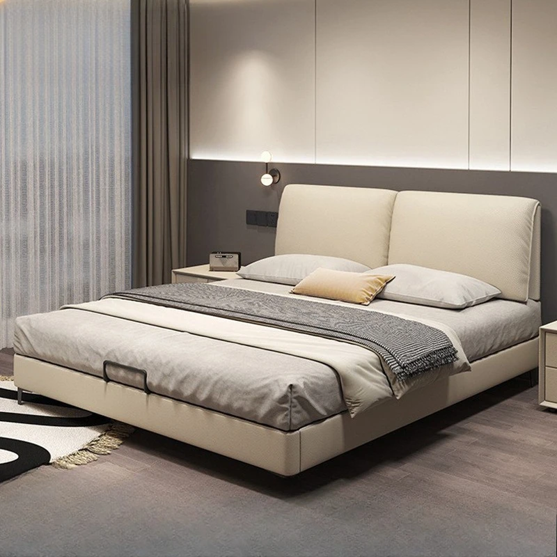 

Minimalist elephant ear bed Simple new queen bed Master bedroom Double storage bed