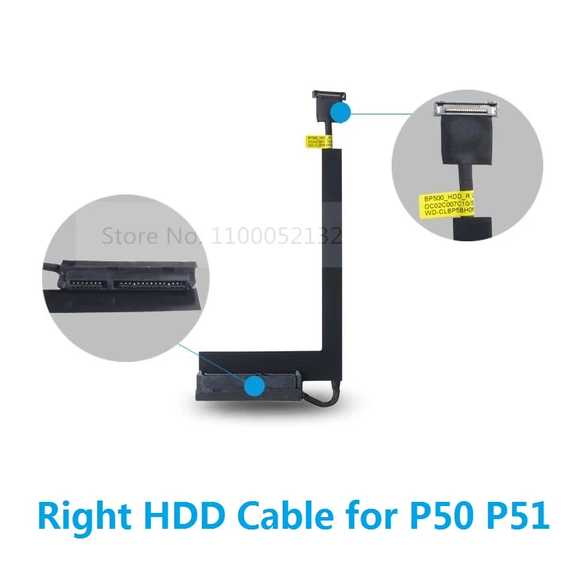 2.5 Inch SATA SSD HDD Hard Disk Drive Left Right Cable Connector Caddy Tray Bracket Adapter for Lenovo ThinkPad P50 P51 Series
