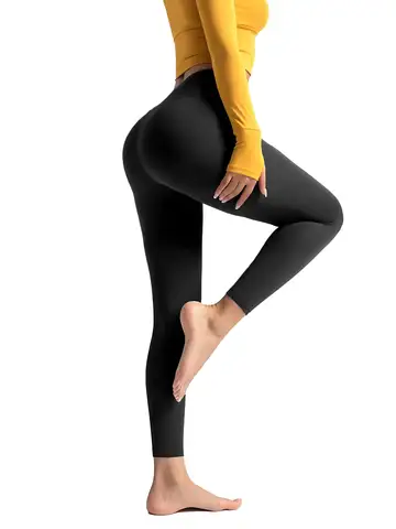 Leggings för kvinnor Yogabyxor Hög midja Magkontroll Ingen söm fram Smörig mjuk iskänsla för träning 8 best sales yogabyxor - №5