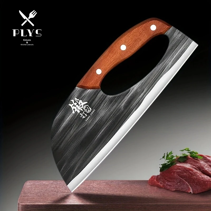 PLYS Labor Saving Kitchen Knife Stainless Steel Full Blade Meat Cleaver Hand Forged Potato Slicing Knife