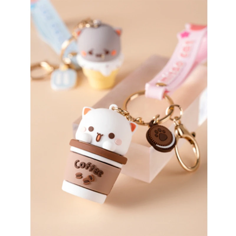 Mitao Cat Keychain Charm Tie The Pendant For Women Bag Car KeyRing Mobile Phone Fine Jewelry Accessories Girl Gift Kids Toys